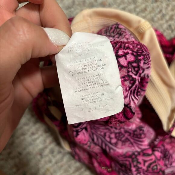 Miraclesuit Swimsuit Bikini Tankini Top Pink Tiering Up Ruffles- Size 8 - Picture 5 of 9